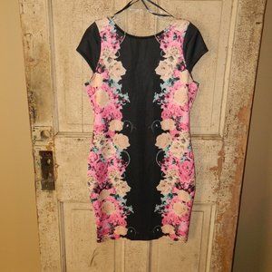 Kardashian Kollection Floral Low-Back Dress Size Large (Z-37)